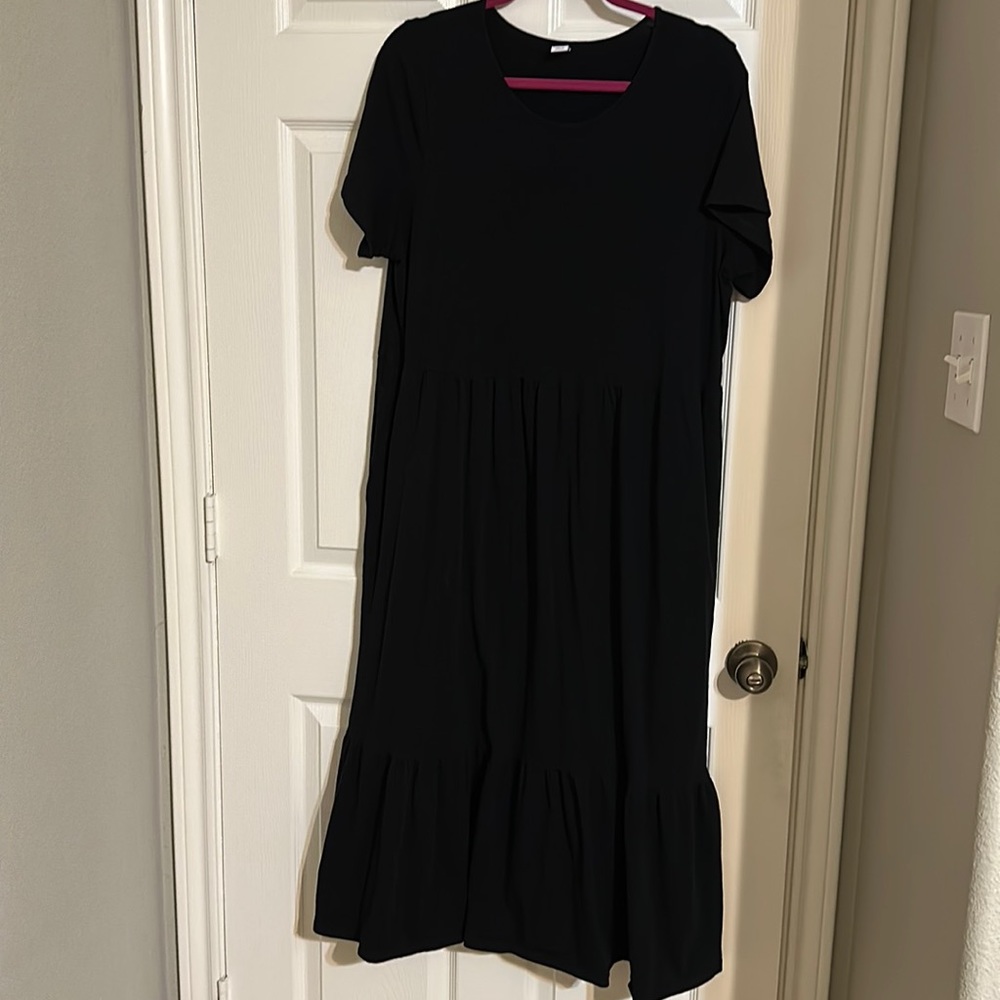 Black midi dress